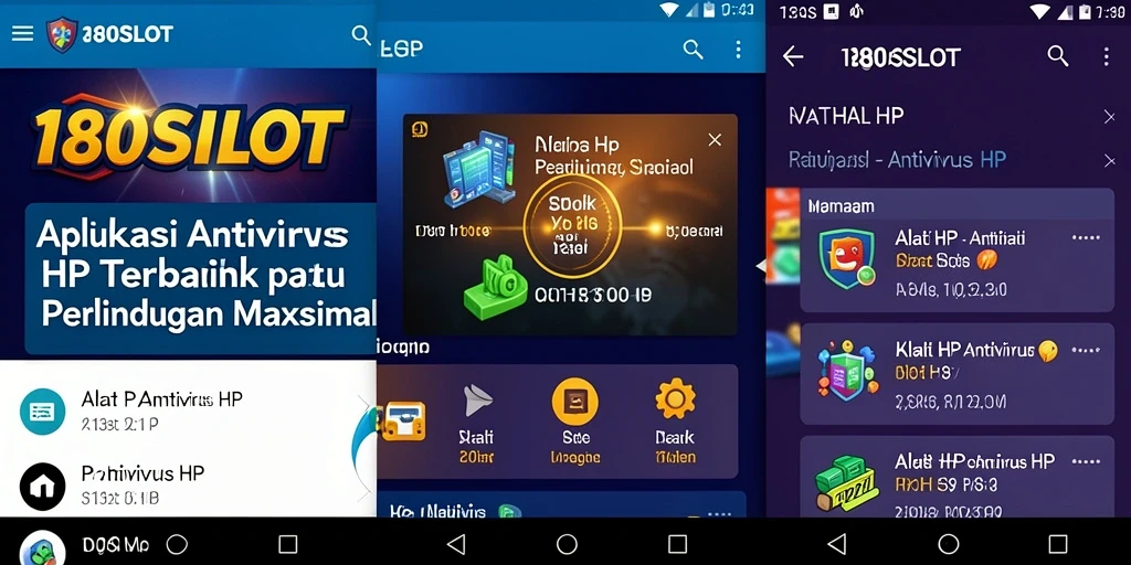 Tampilan antarmuka utama aplikasi Antivirus HP 180SLOT.