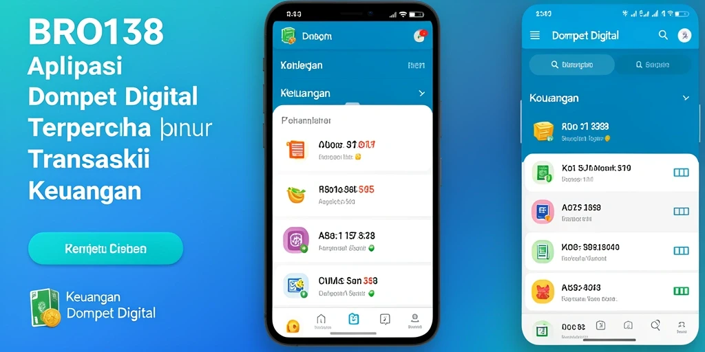Tampilan antarmuka aplikasi Dompet Digital BRO138 yang modern dan menarik.