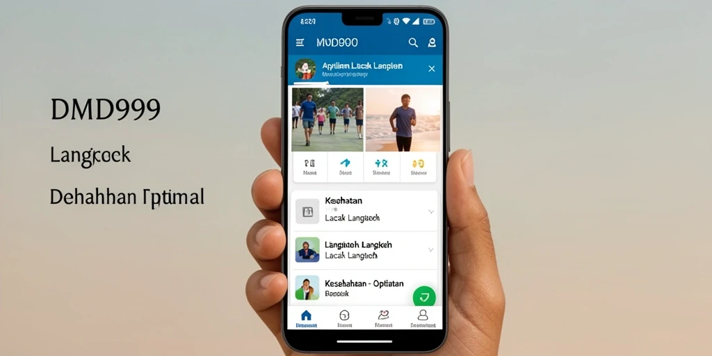Screenshot aplikasi DMD999 menunjukkan antarmuka Lacak Langkah yang informatif.