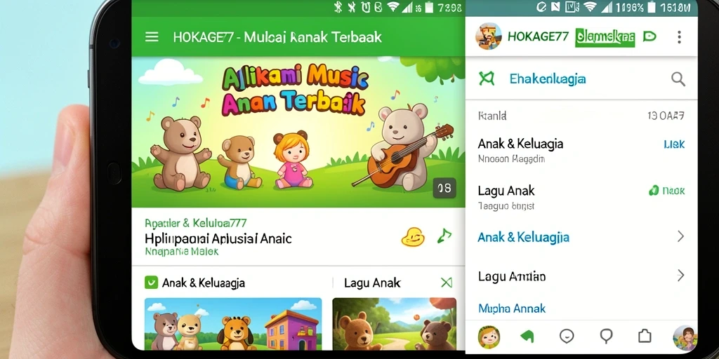 Tampilan antarmuka aplikasi HOKAGE77 yang menarik dan ramah anak.