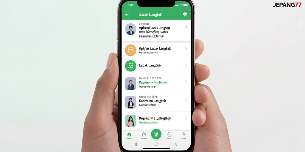 Tampilan antarmuka JEPANG77 yang menarik untuk melacak langkah.