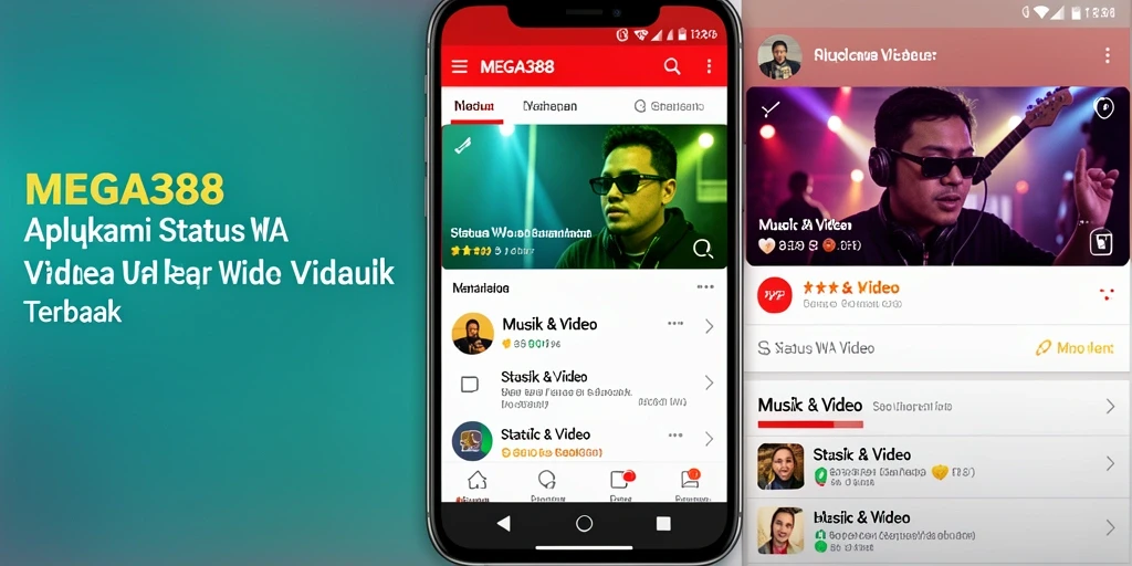 Tampilan antarmuka MEGA388 dengan koleksi video status WA terbaik.