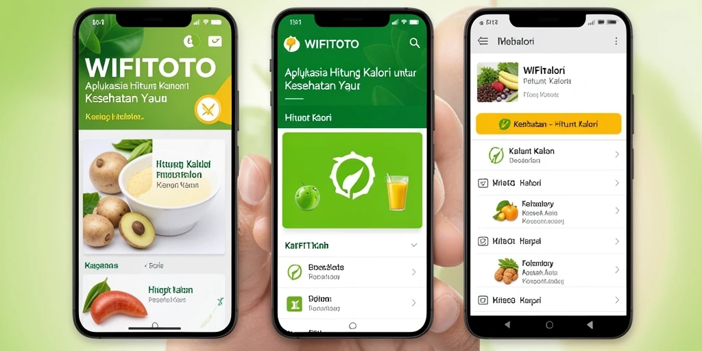 Tampilan antarmuka aplikasi WIFITOTO untuk menghitung kalori.