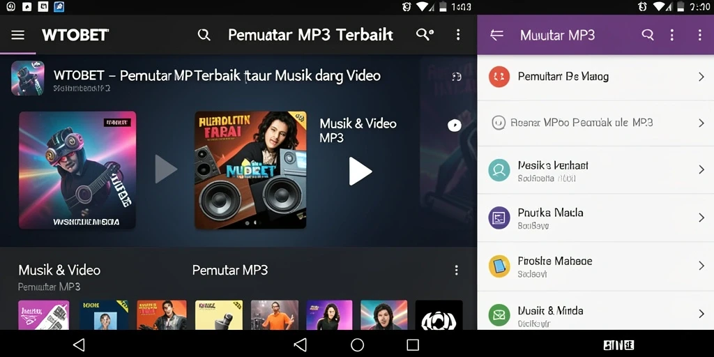 Tampilan antarmuka pemutar MP3 yang menarik di WTOBET.