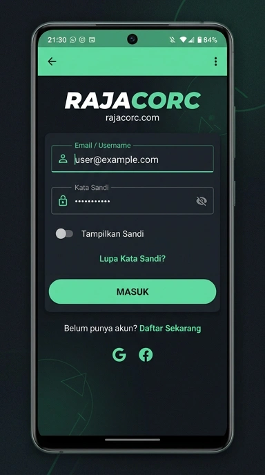 Masuk ke Akun Anda di rajacorc dengan Mudah
